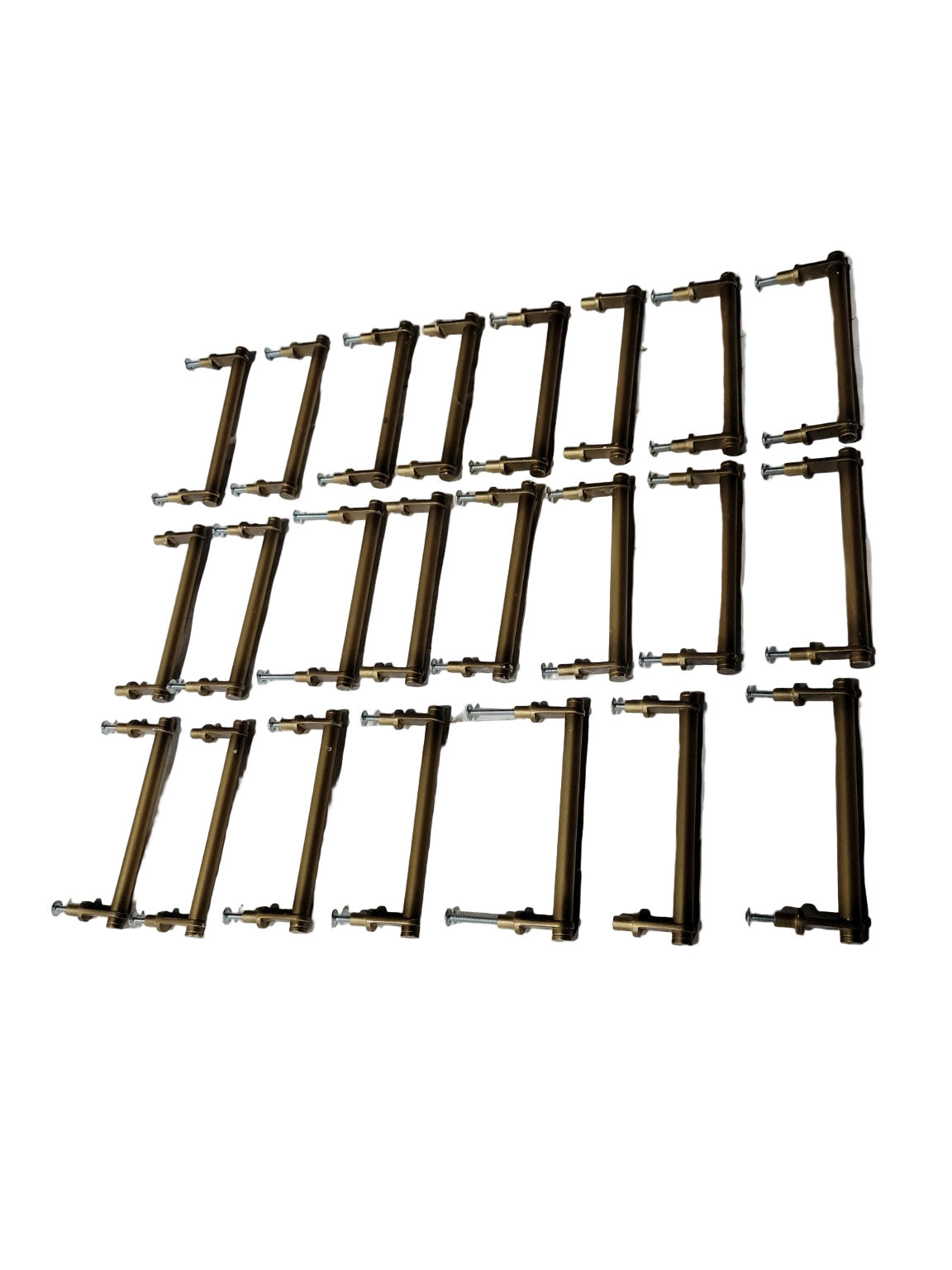 Lot of 46 Brass Offset Bar Pulls – 11 ¾" & 5 ⅛" Sizes