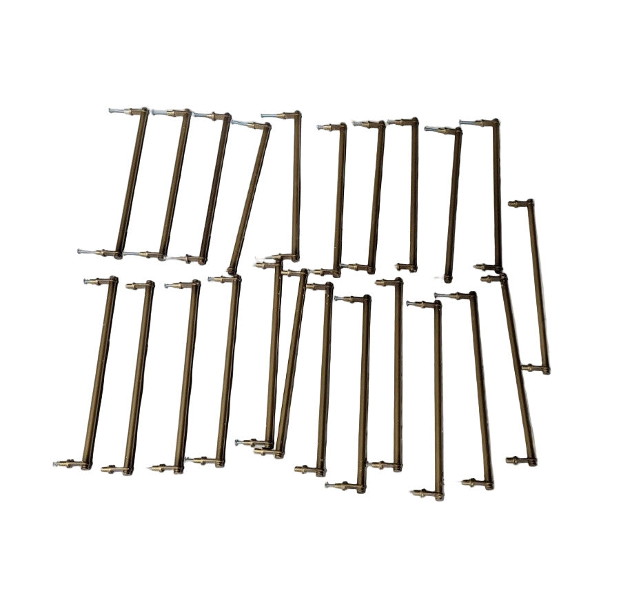 Lot of 46 Brass Offset Bar Pulls – 11 ¾" & 5 ⅛" Sizes