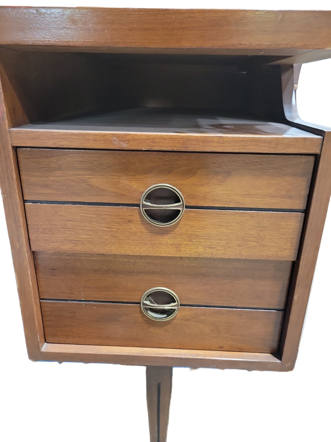 Mid-Century Modern Walnut Floating Desk – Hooker “Mainline” Collection