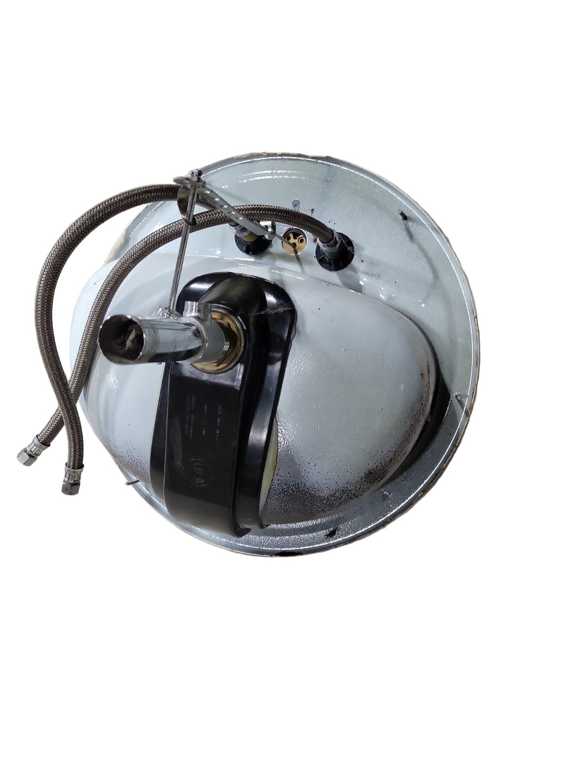 White Oval Drop-In Bathroom Sink with Faucet – 19 1/8" x 18"