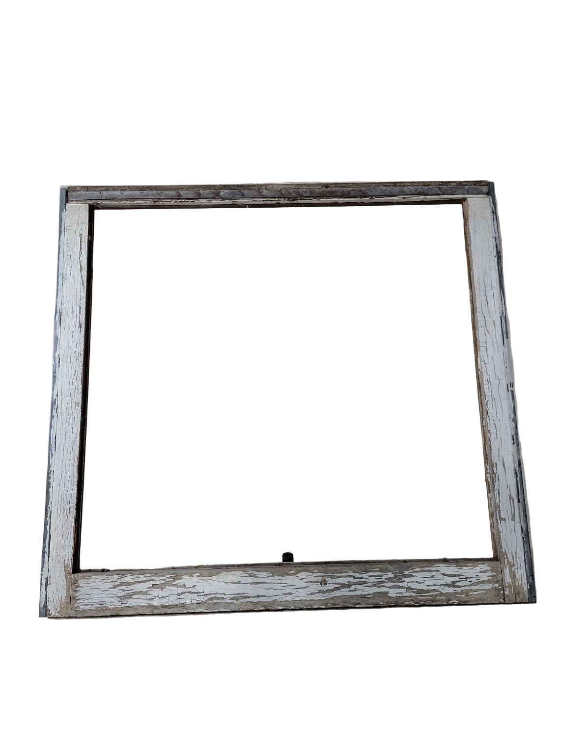 Antique Wood Window Frame No Glass – 34 ½" x 32" x 1 ¾"