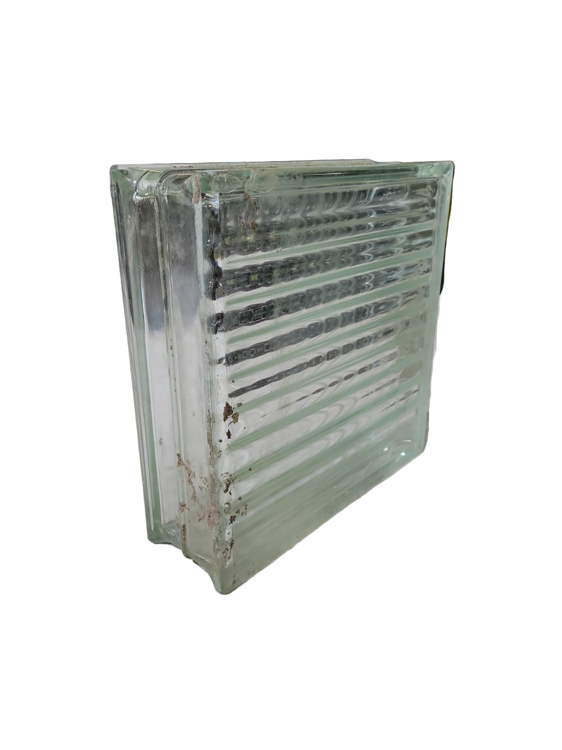 Vintage Textured Glass Block – 11 ¾" Square