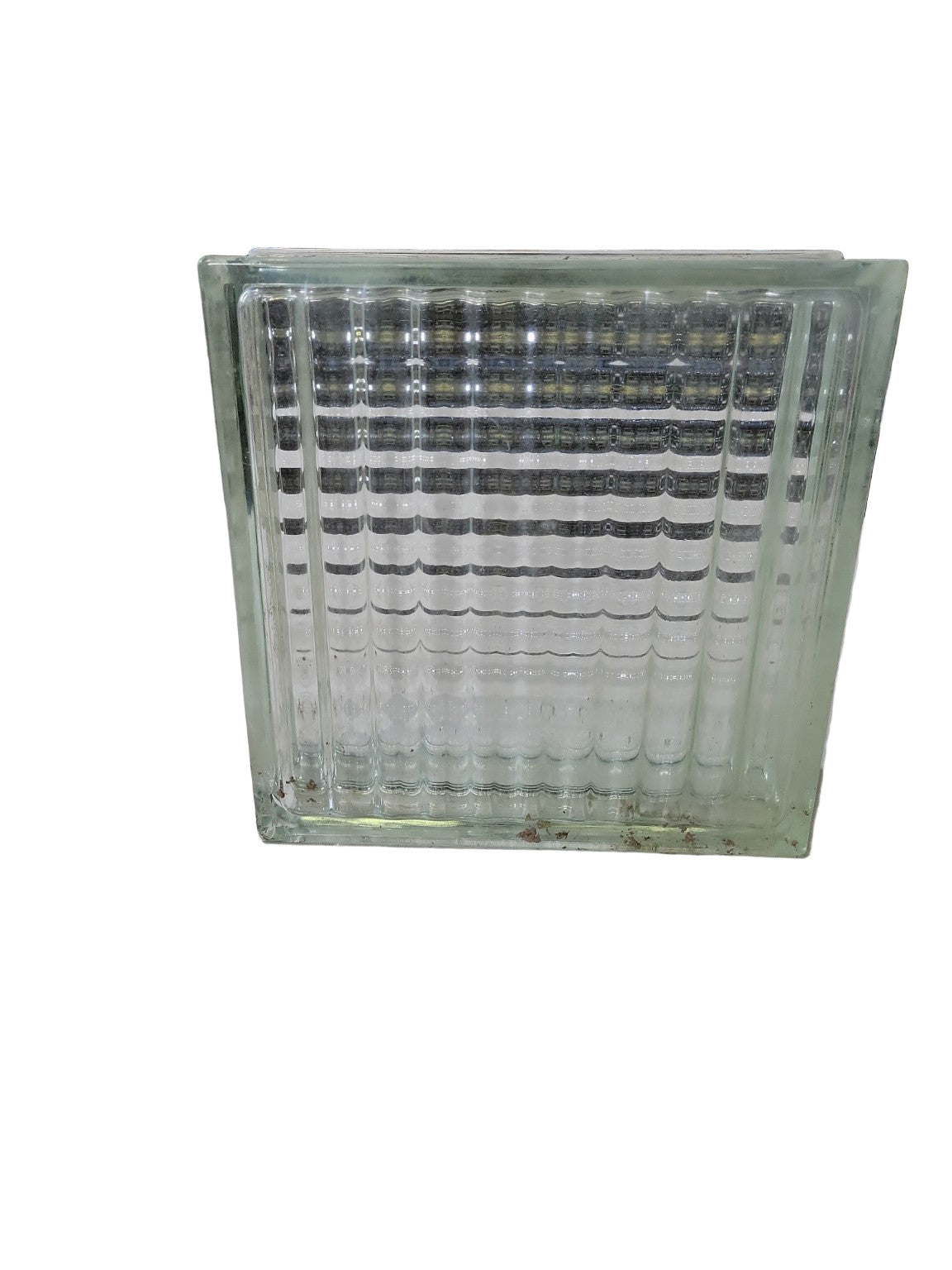 Vintage Textured Glass Block – 11 ¾" Square