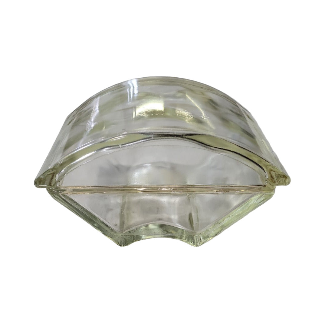 Vintage Curved Glass Corner Block