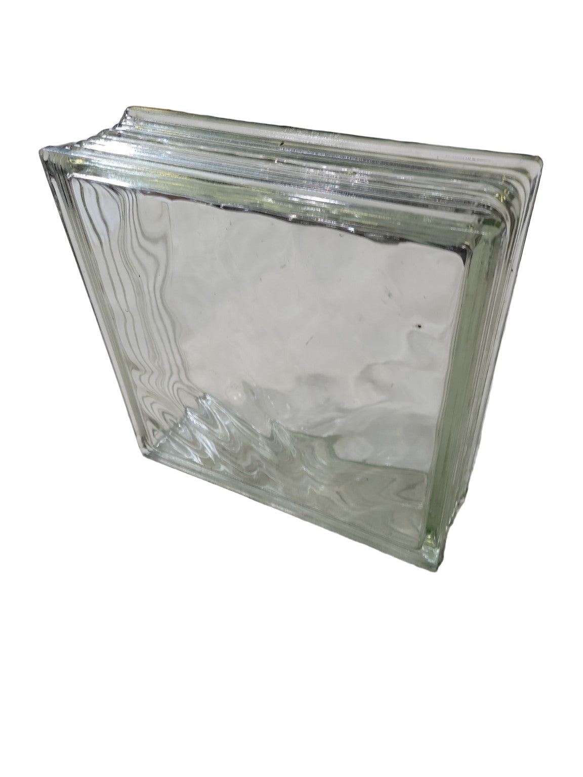 Vintage Wavy Glass Block – 11 ¾" Square