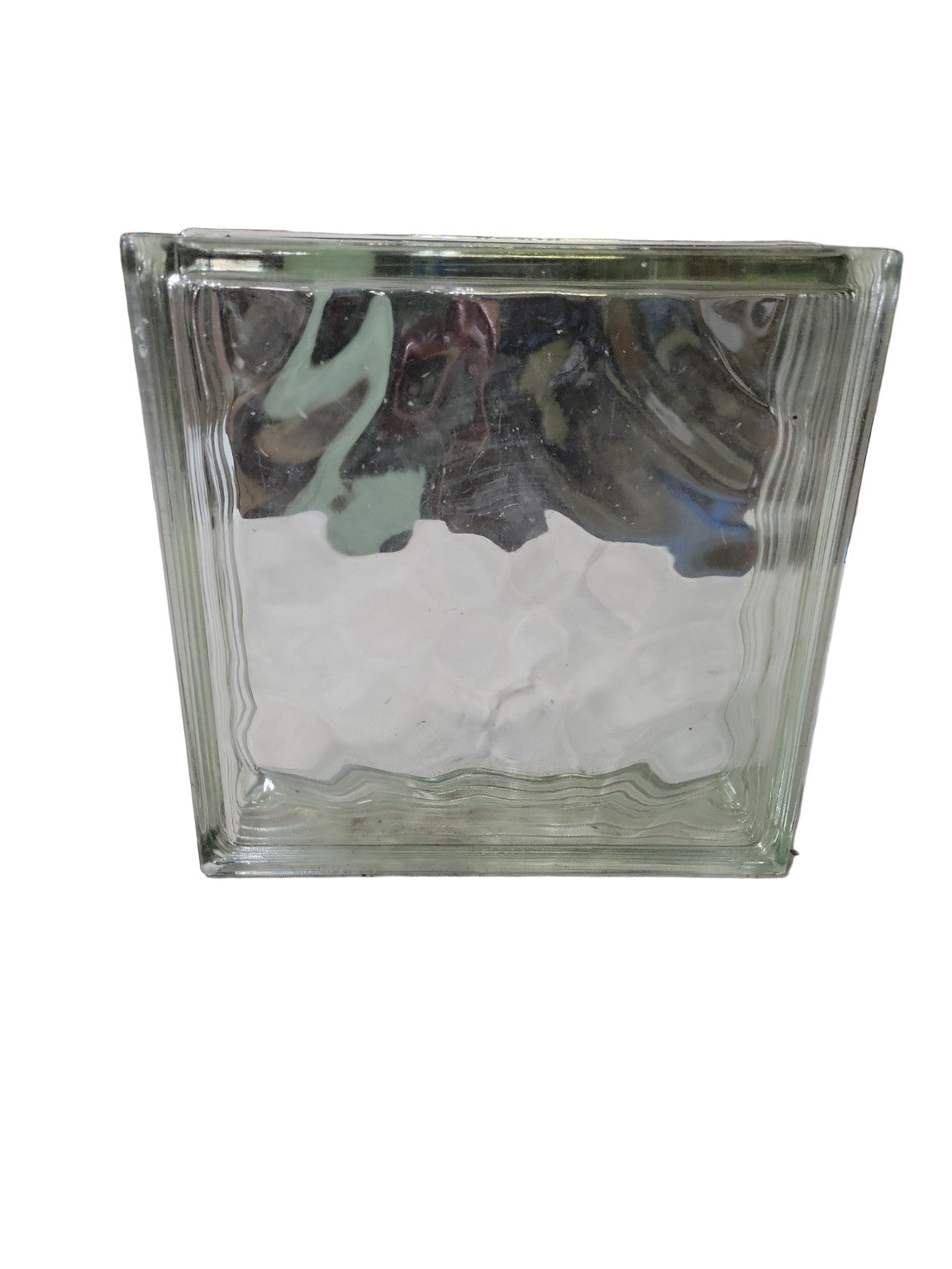 Vintage Wavy Glass Block – 11 ¾" Square
