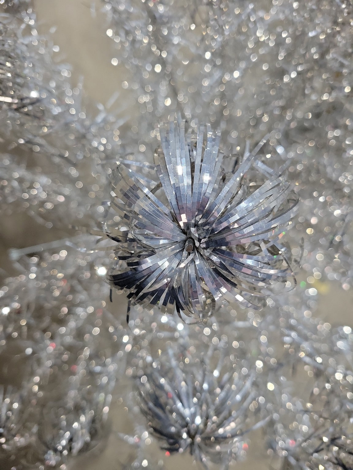 Vintage Aluminum Pom-Pom Christmas Tree – 5'6" H