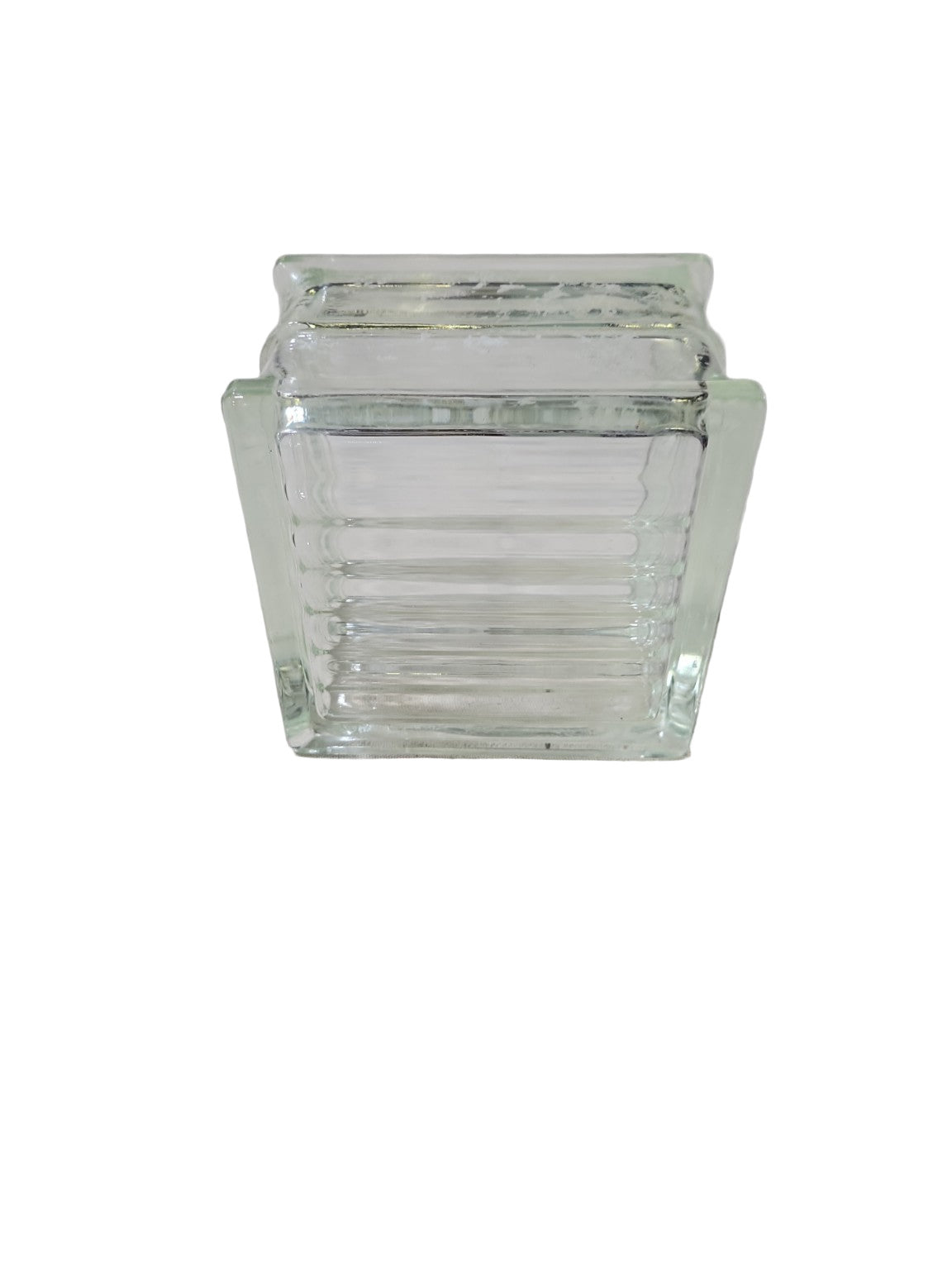 Vintage Ribbed Glass Block – 5 ¾" Square