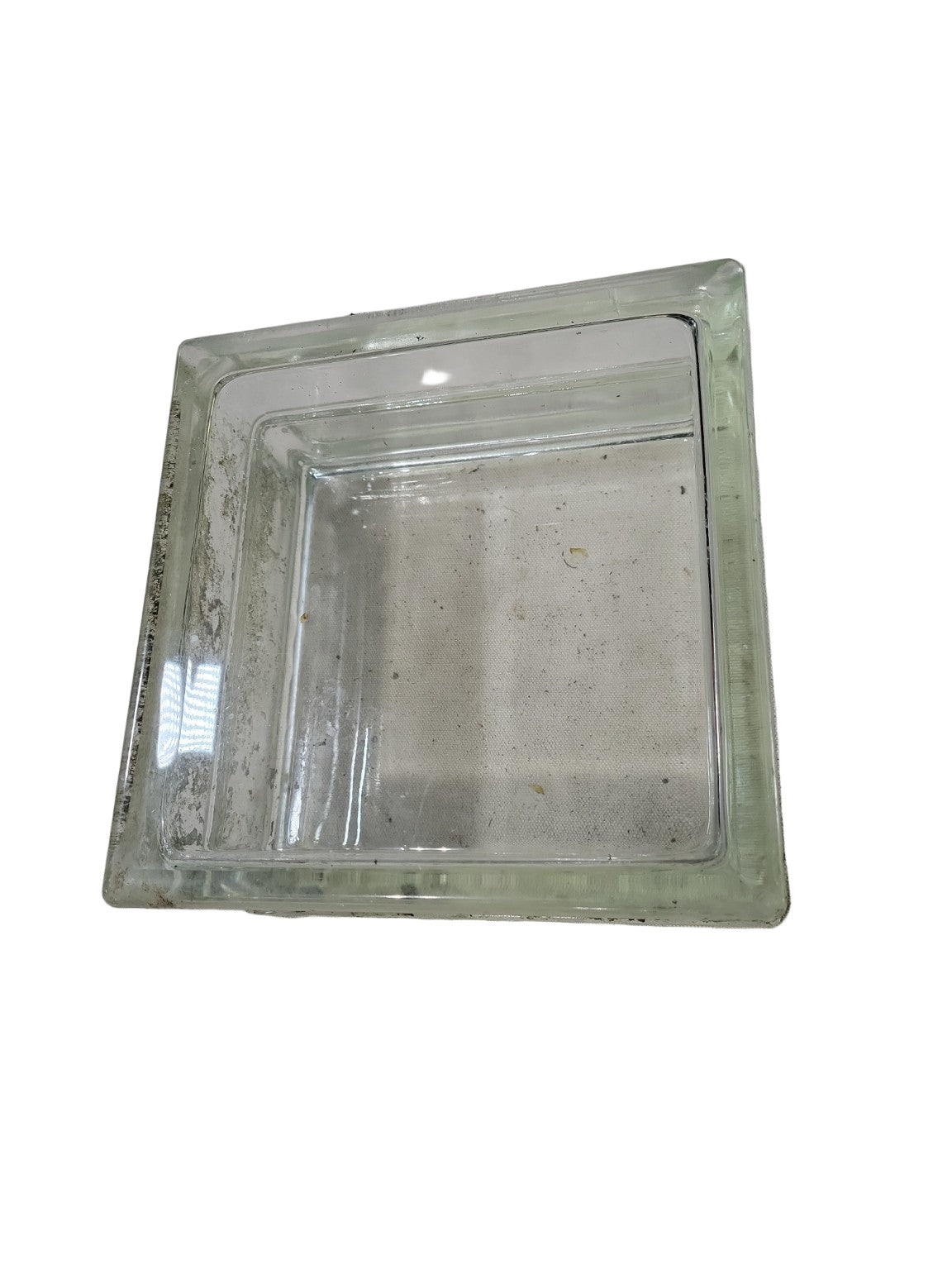 Vintage Clear Glass Block – 7 ¾" Square