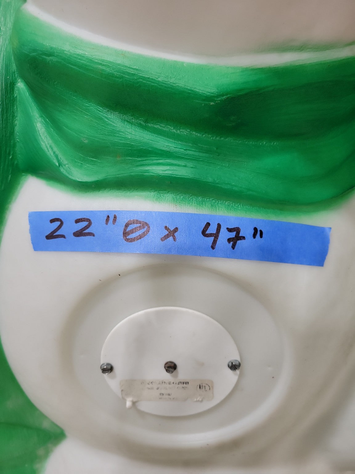 1968 Empire 46” Lighted Snowman Blow Mold with Wreath and Candy Cane