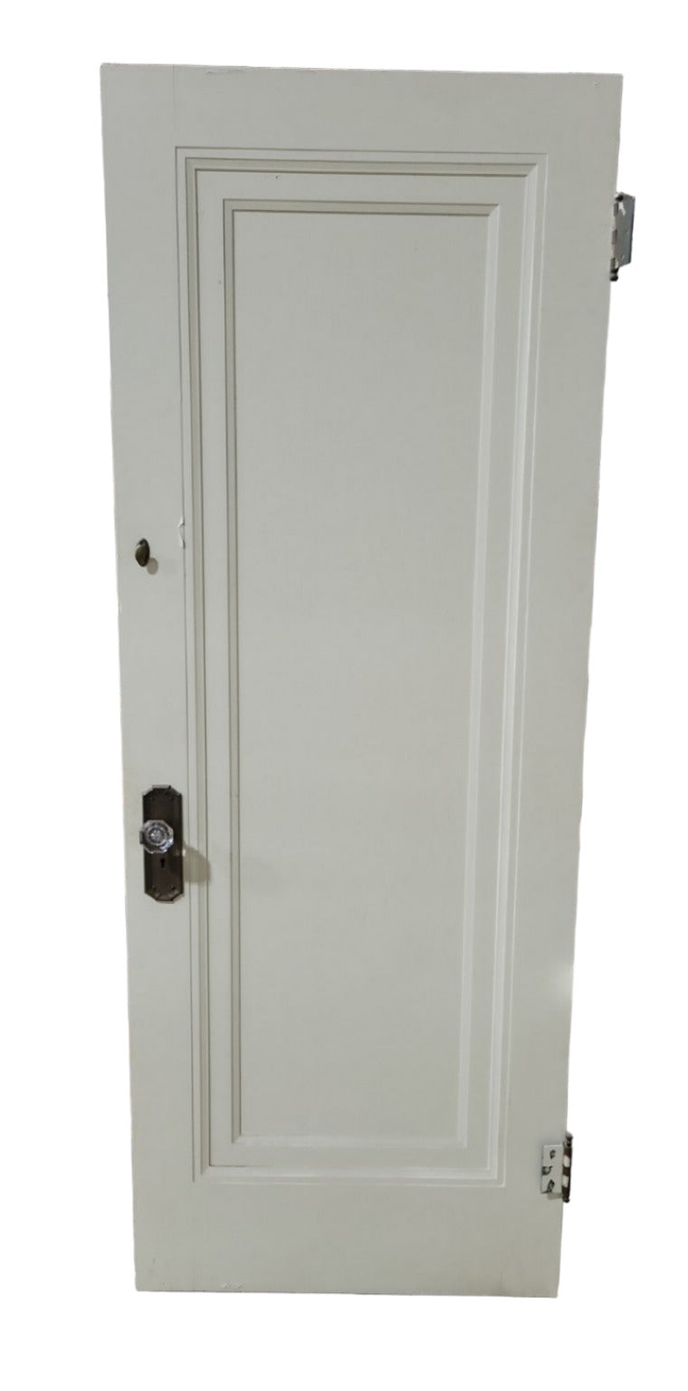 Antique Solid Wood Door with Glass Knob and Backplate – 30" x 80"