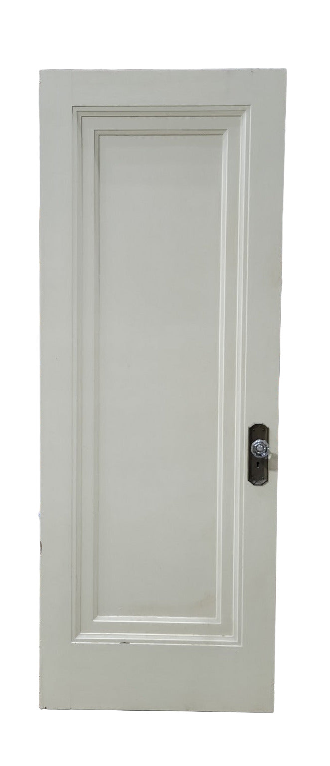 Antique Solid Wood Door with Glass Knob and Backplate – 30" x 80"