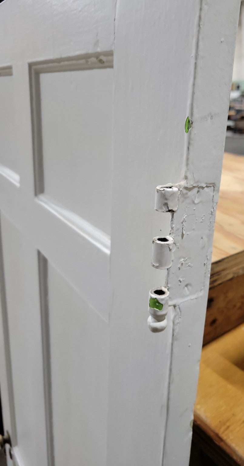 Antique 6-Panel Painted Wood Door with Glass Knob – 30" x 74"