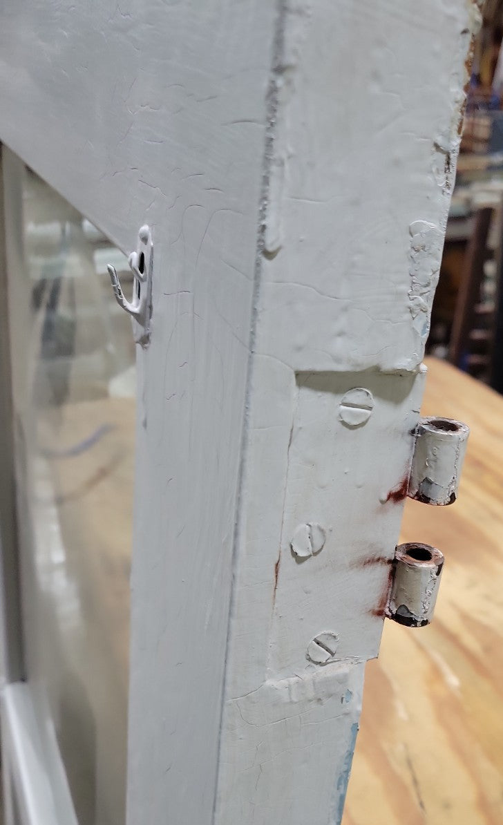 Antique 3-Panel Wood Door with Divided Lite Glass – 32" x 77 ½"