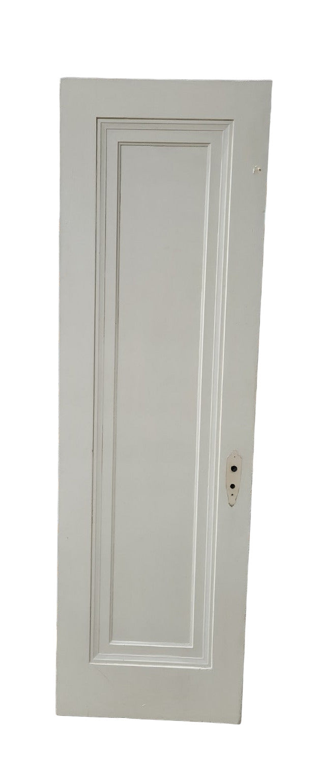 Vintage Painted Wood Door with Ornate Backplate – 23 ⅝" x 77 ⅝"
