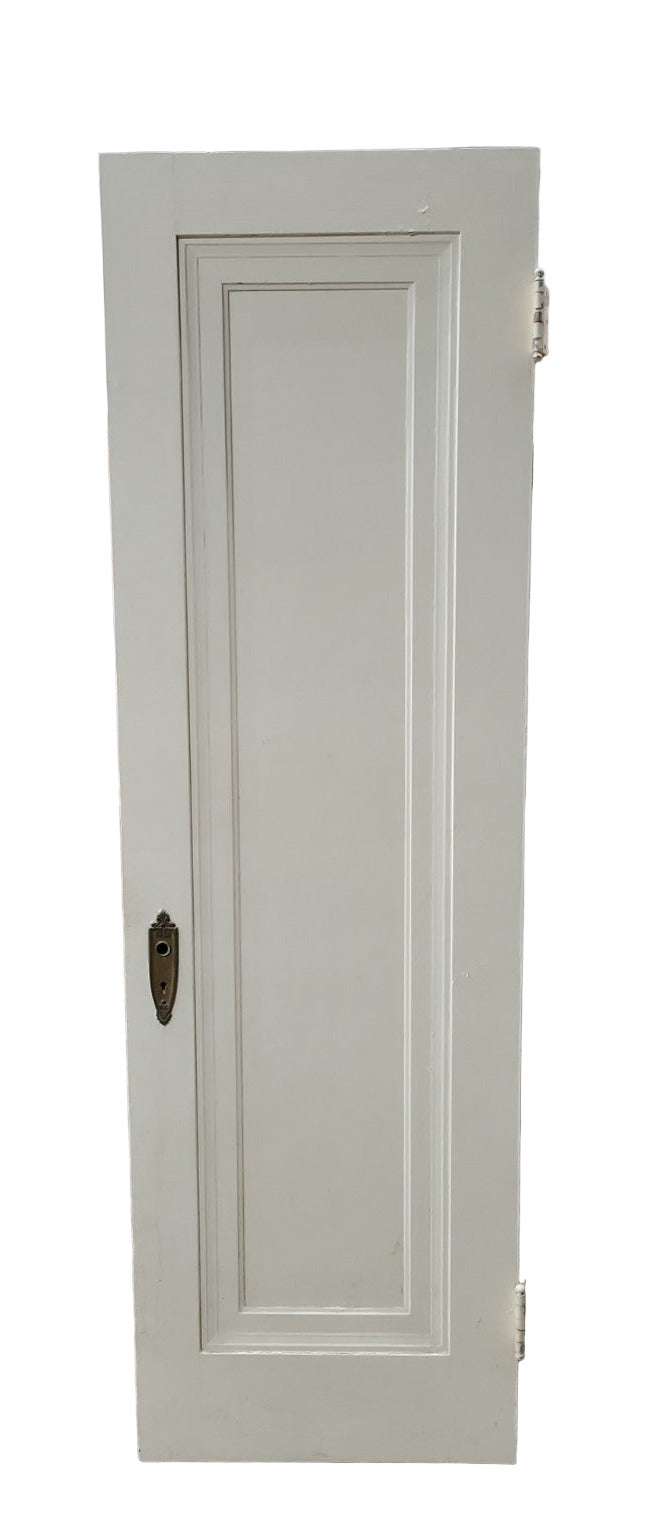 Vintage Painted Wood Door with Ornate Backplate – 23 ⅝" x 77 ⅝"