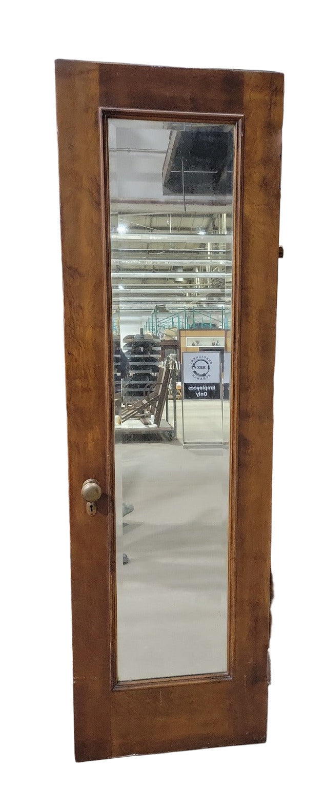 Antique Full-Length Mirror Door with Brass Hardware – 24 ⅛" x 80"