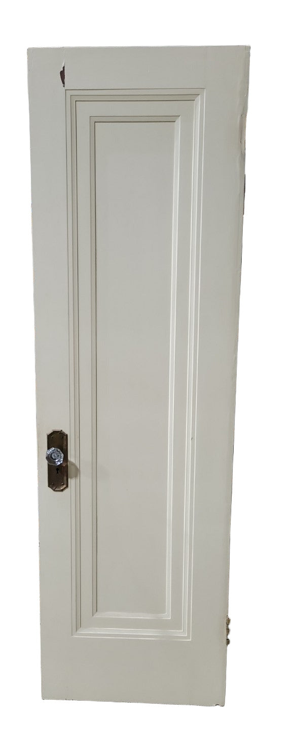 Painted Solid Wood Door with Glass Knob and Brass Backplate – 24 ½" x 80"