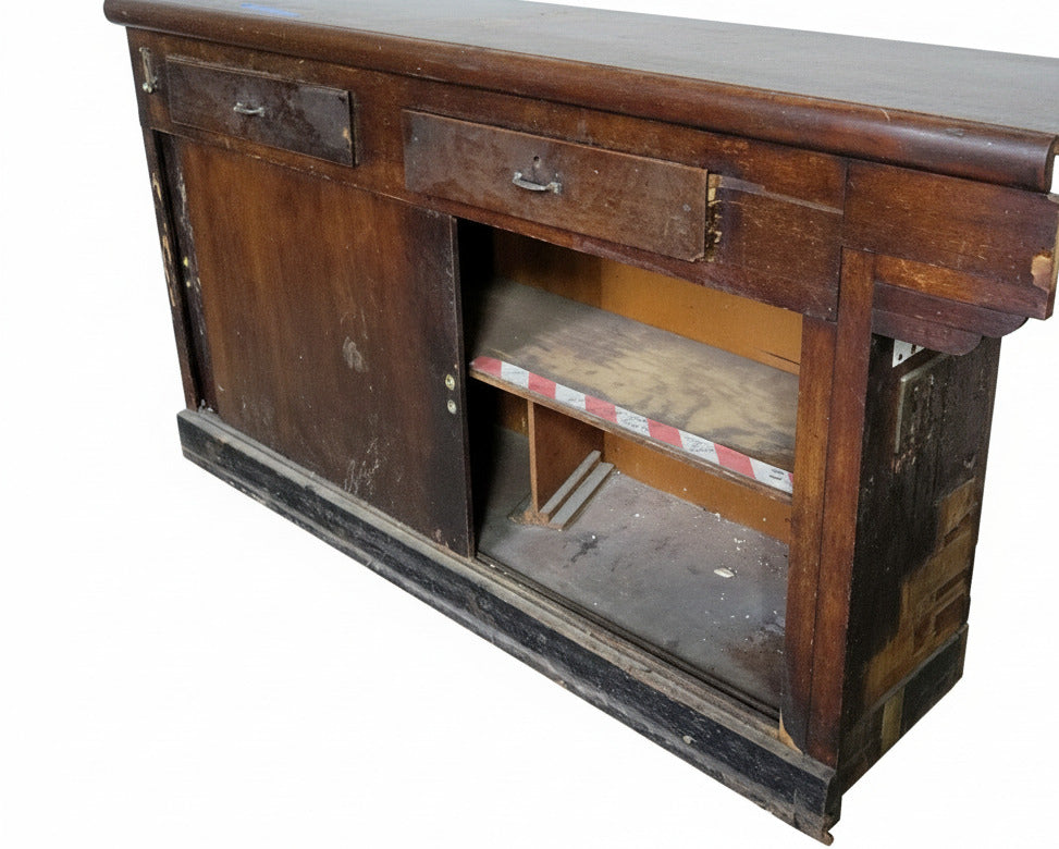 Antique Oak Back Bar from The Ugly Broad Tavern – 7-Piece Modular Pub Fixture