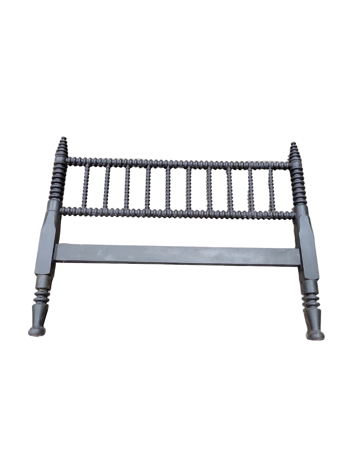 Antique Jenny Lind Spool Bed Frame – Full Size, Painted Black
