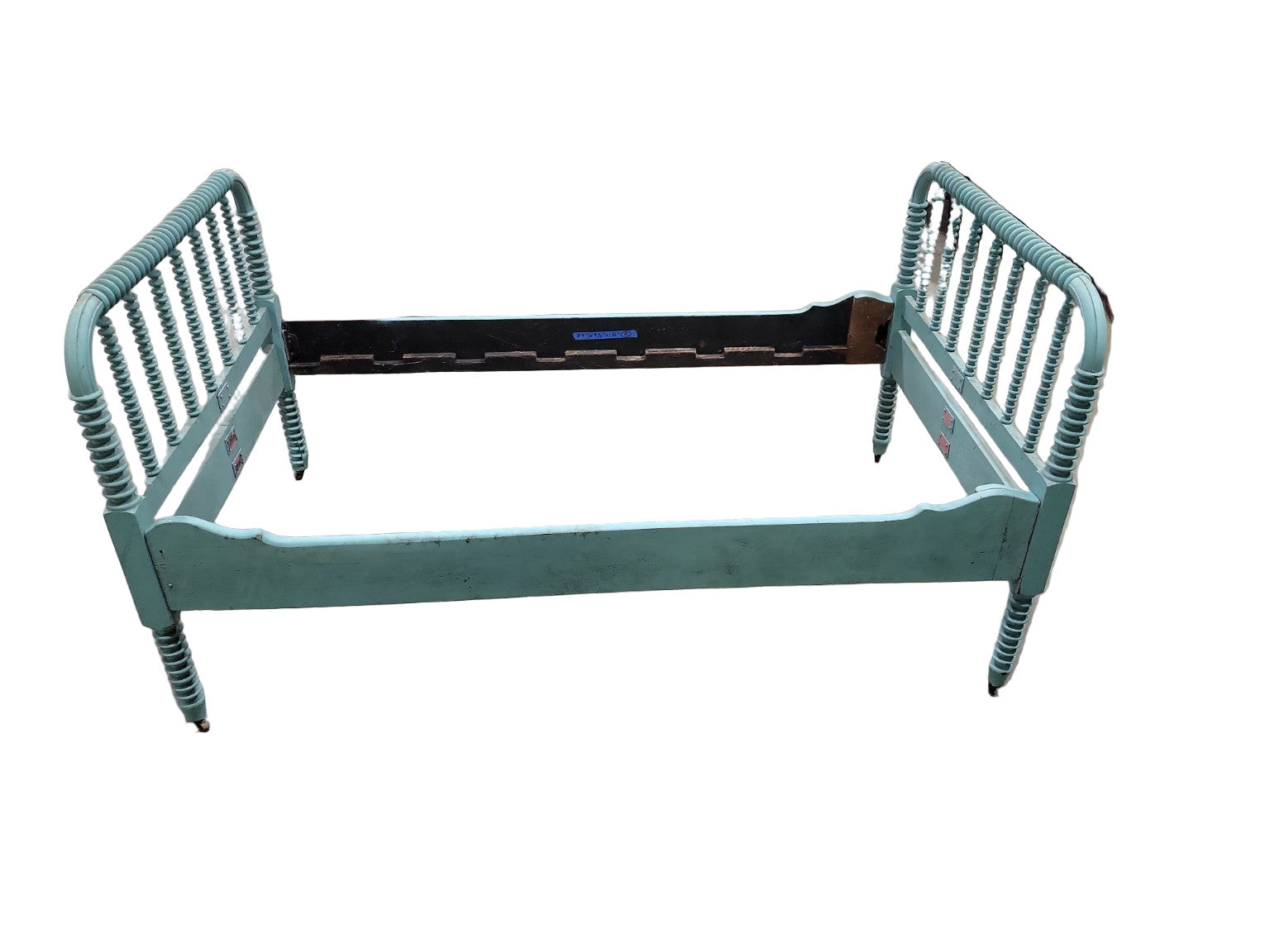 Vintage Jenny Lind Style Spool Bed – Twin Size, Robin’s Egg Blue