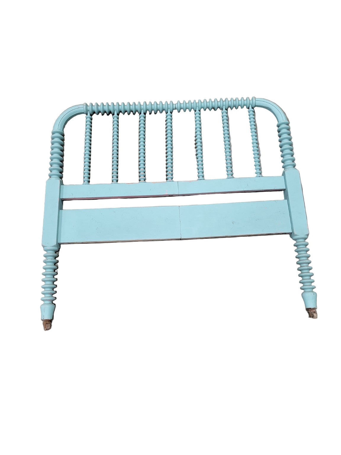 Vintage Jenny Lind Style Spool Bed – Twin Size, Robin’s Egg Blue