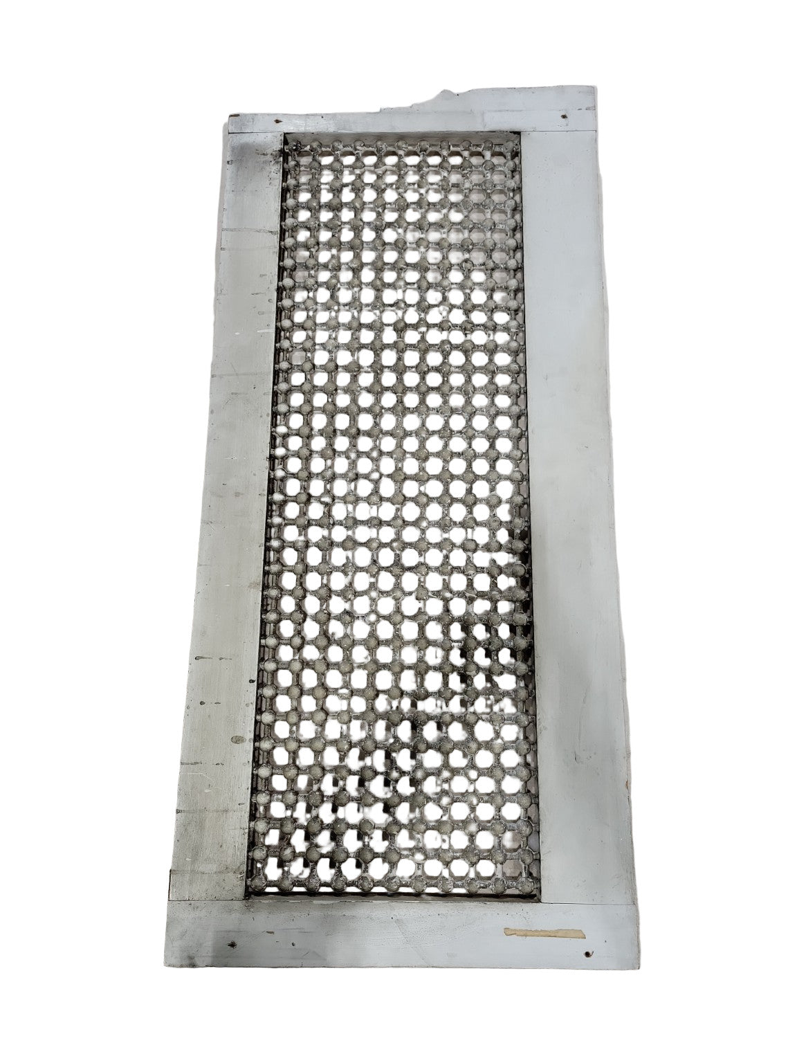 Vintage Metal Mesh Radiator Cover Panel – White Painted Frame