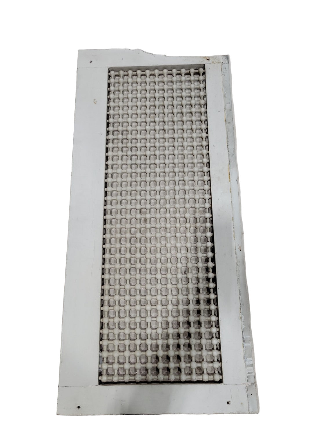 Vintage Metal Mesh Radiator Cover Panel – White Painted Frame