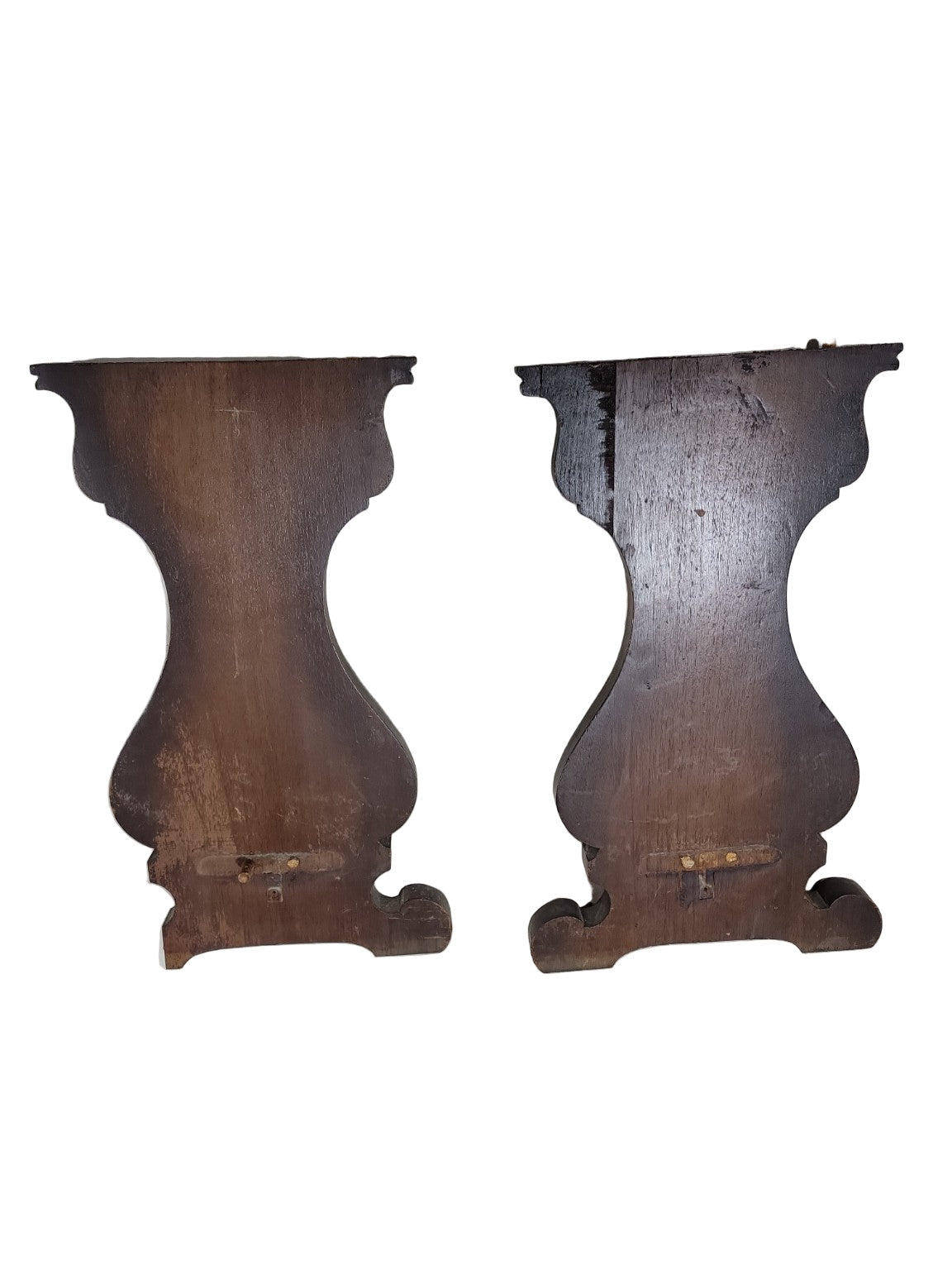 Pair of Antique Carved Wood Table Legs – Ornate Acanthus & Floral Motif