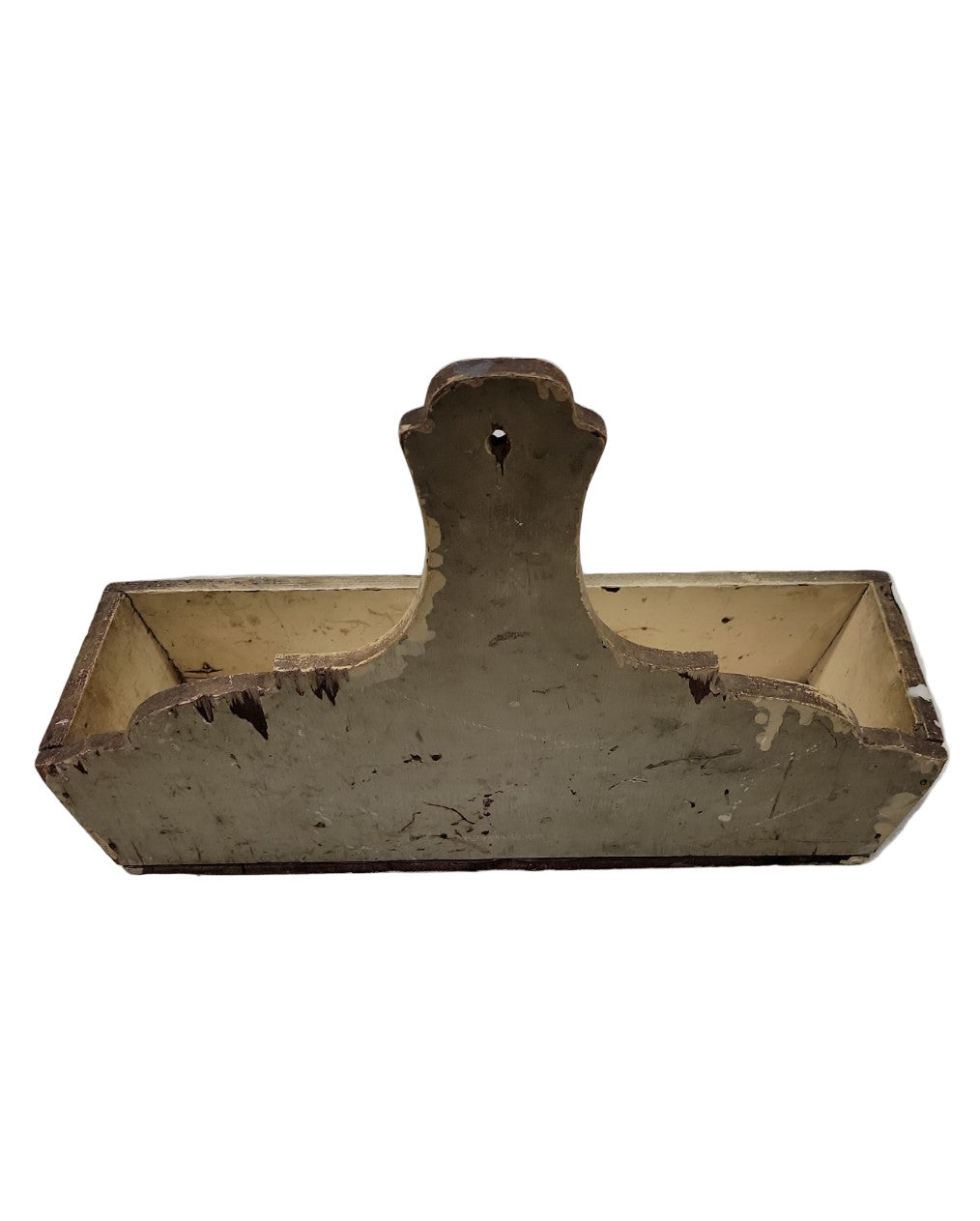 Vintage Folk Art Wall Box – Hand-Painted Hearts & Tulips Motif