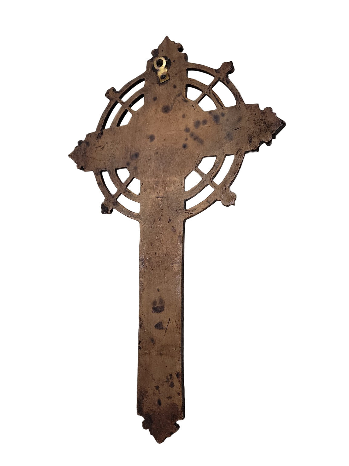 Vintage Wall-Mount Crucifix – Cast Iron with Brass-Tone Jesus