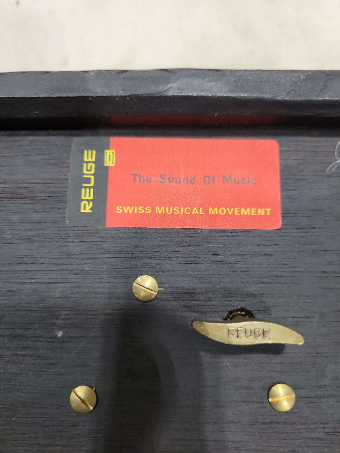 Handmade Reuge Swiss Music Box – The Sound of Music with Scenic Lid and Floral Trim