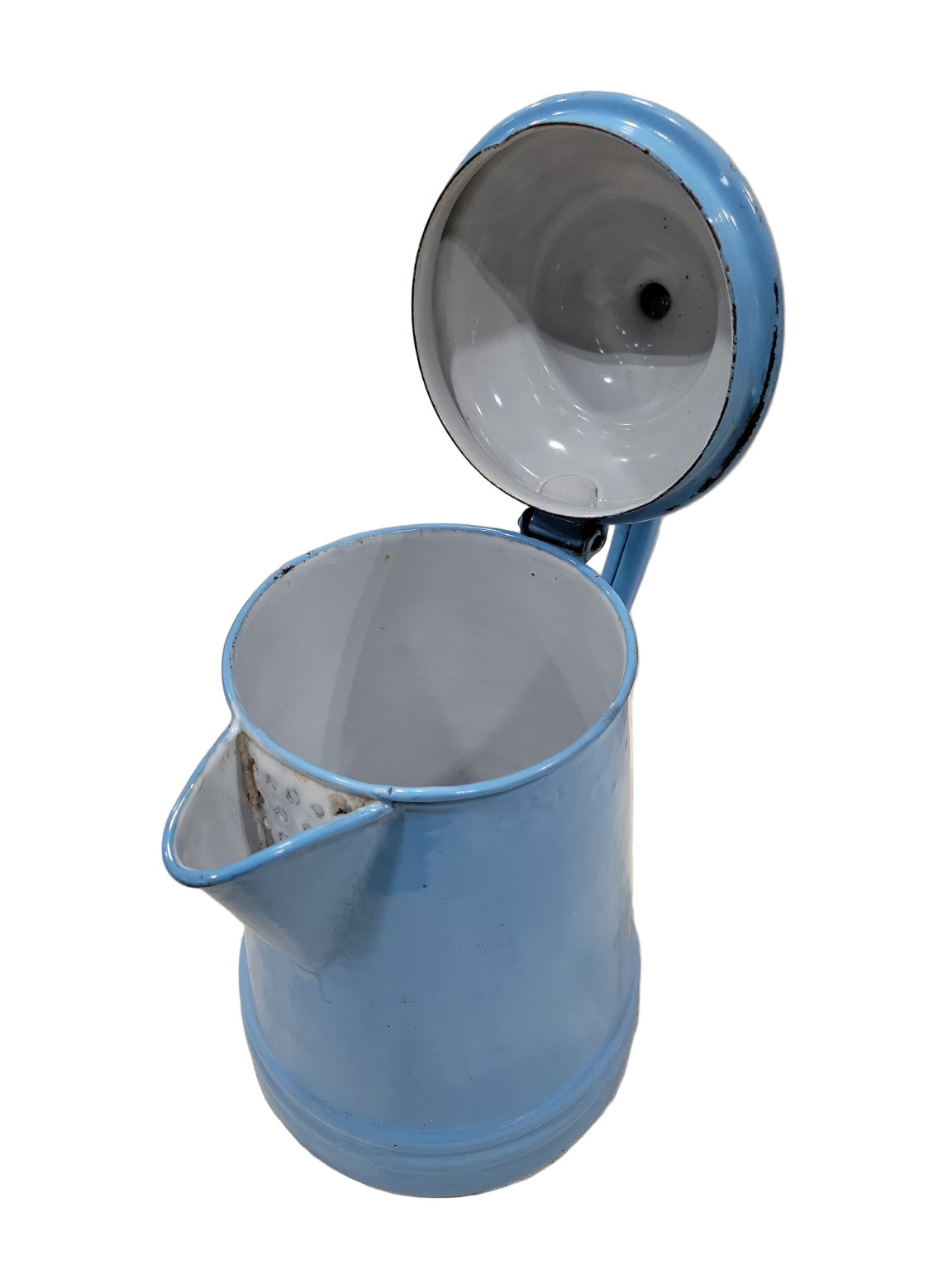 Antique Austrian Enamelware Coffee Pot – Elite Austria Mark, Sky Blue Finish