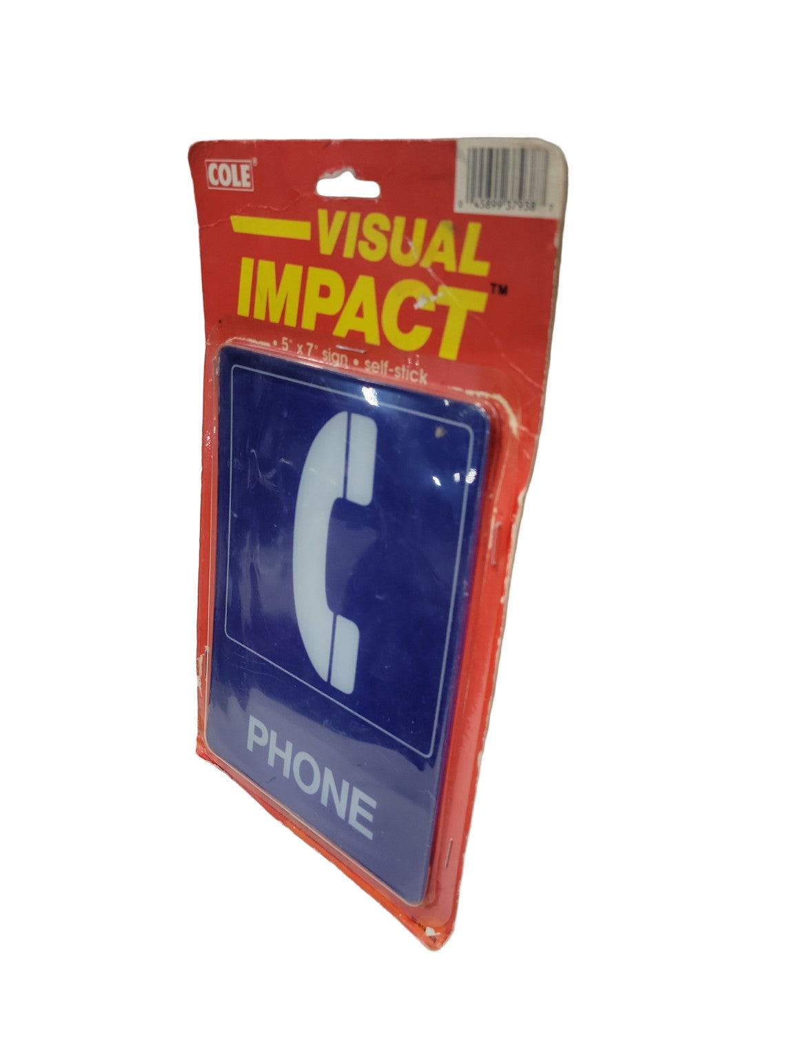Vintage NOS “PHONE” Sign – COLE Visual Impact Series (5" W x 7" H)