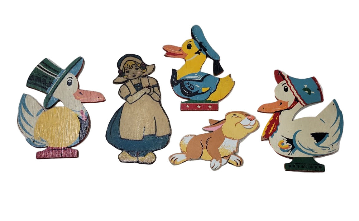 Dolly Toy Co. Mother Goose Wall Hangings - Set of 6 Vintage Characters