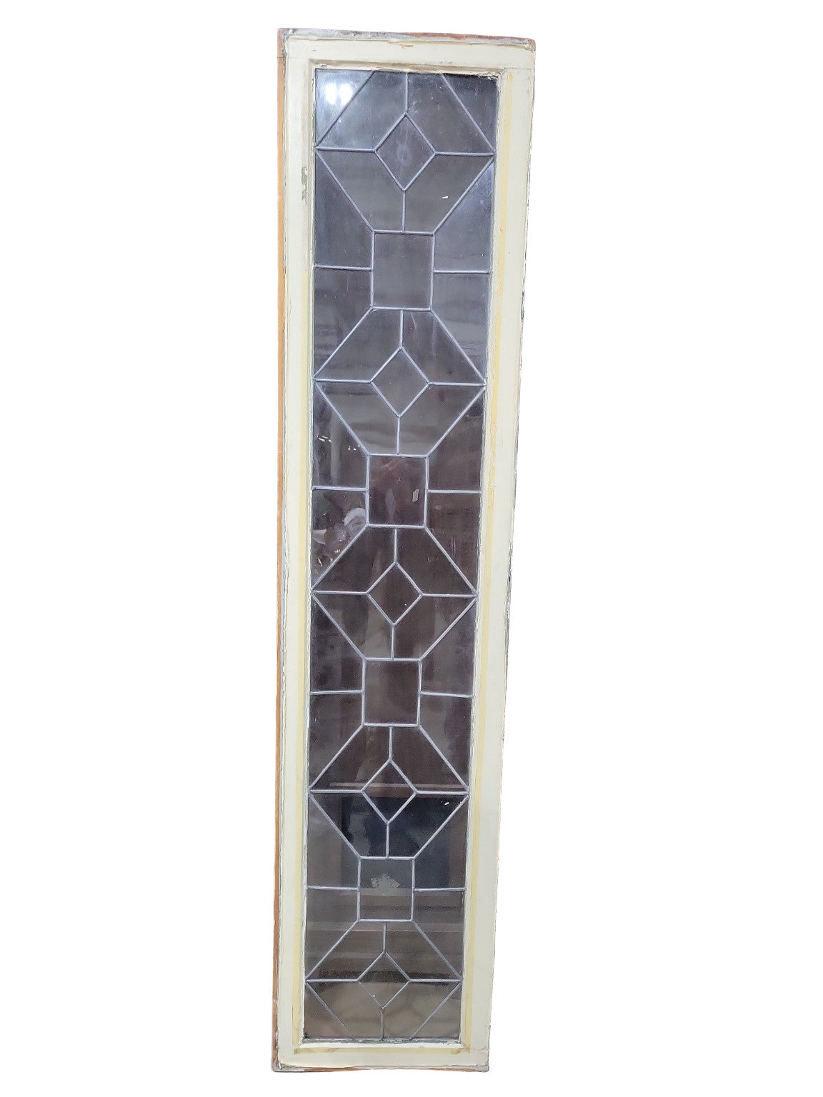 Tall Leaded Glass Transom Window – Geometric Diamond Design