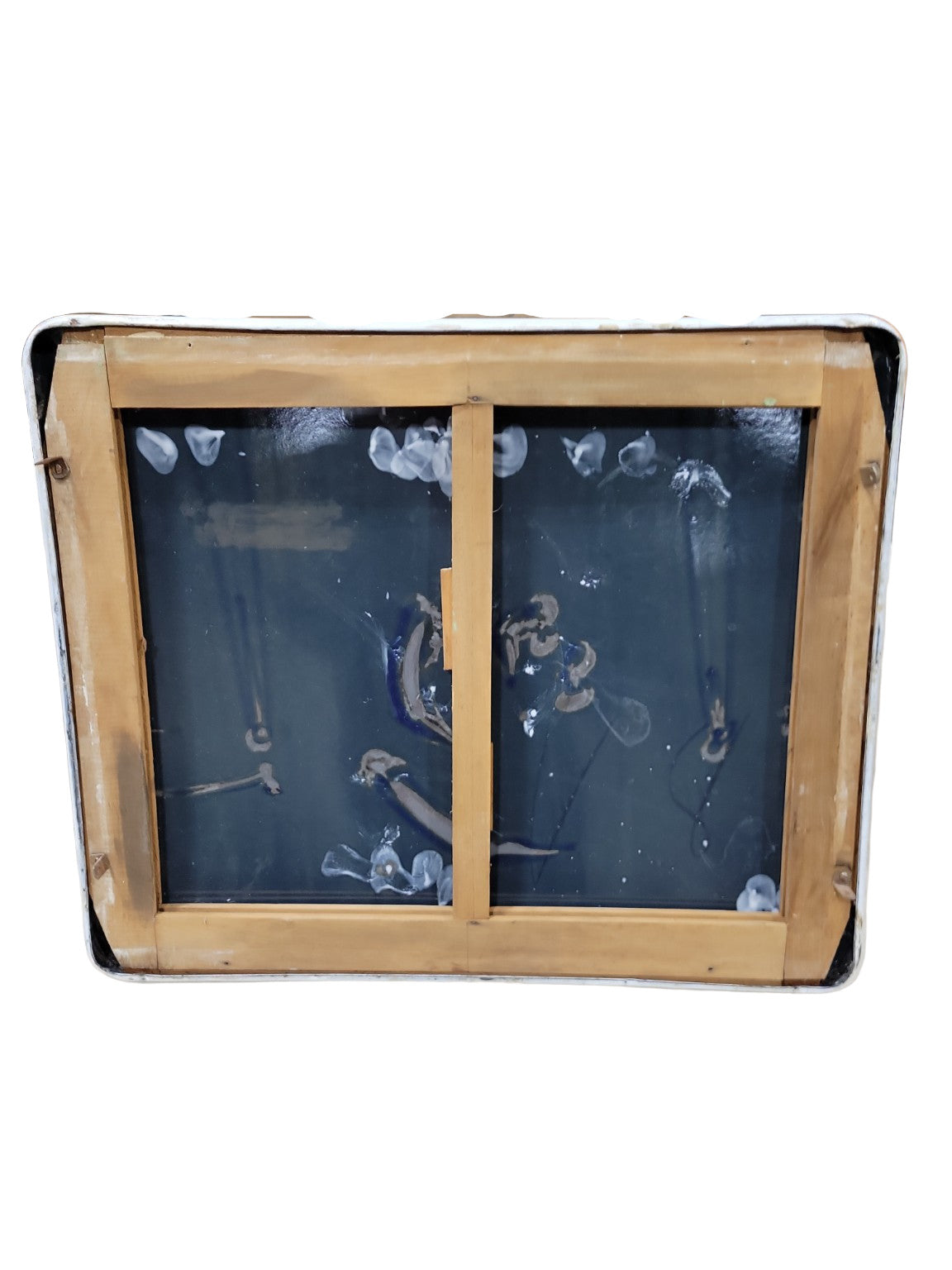 Vintage Porcelain Enamel Sign Blank – White with Rounded Edge