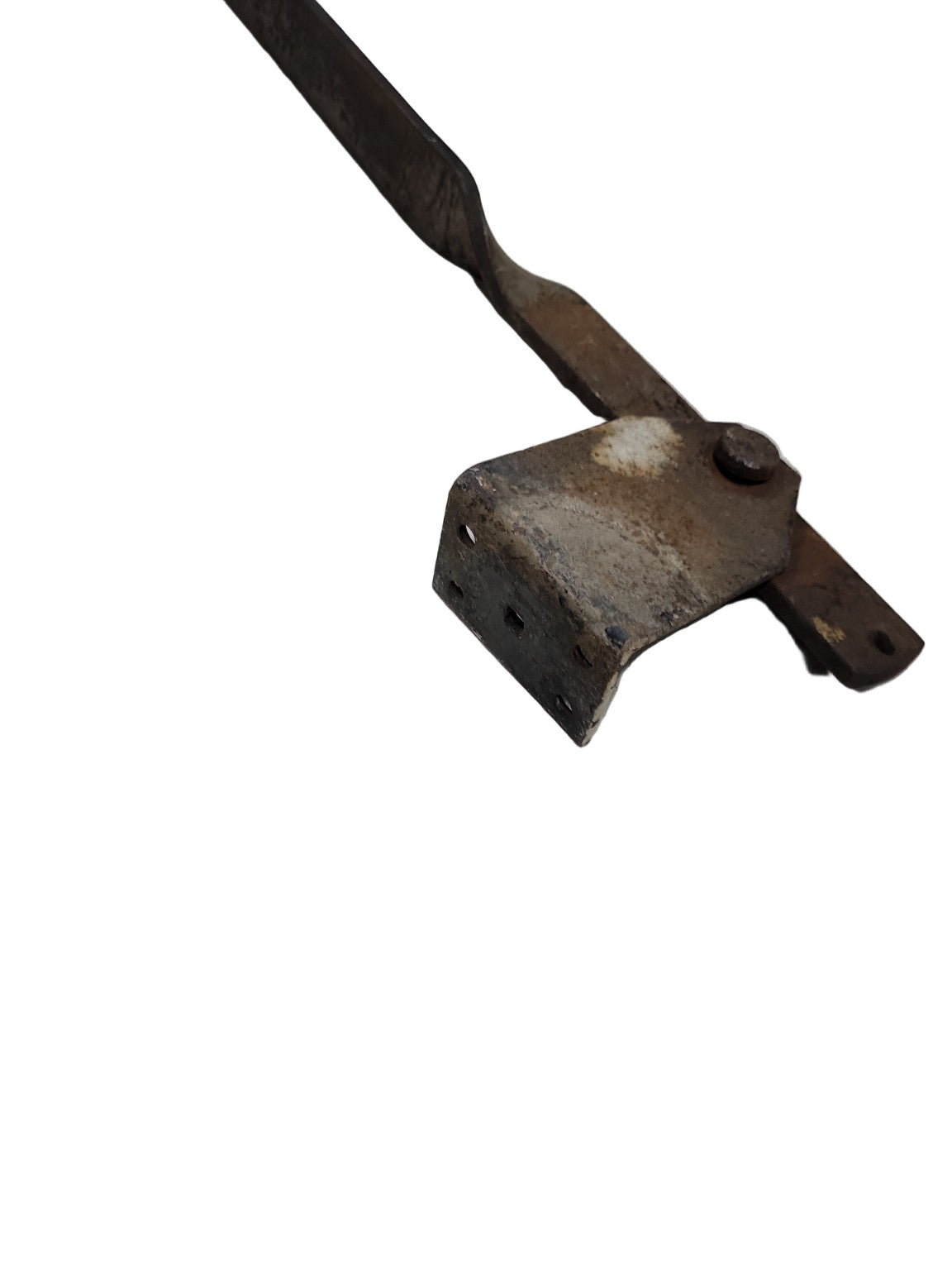 Antique Hand-Forged Iron Shutter Bar with Twisted Shaft