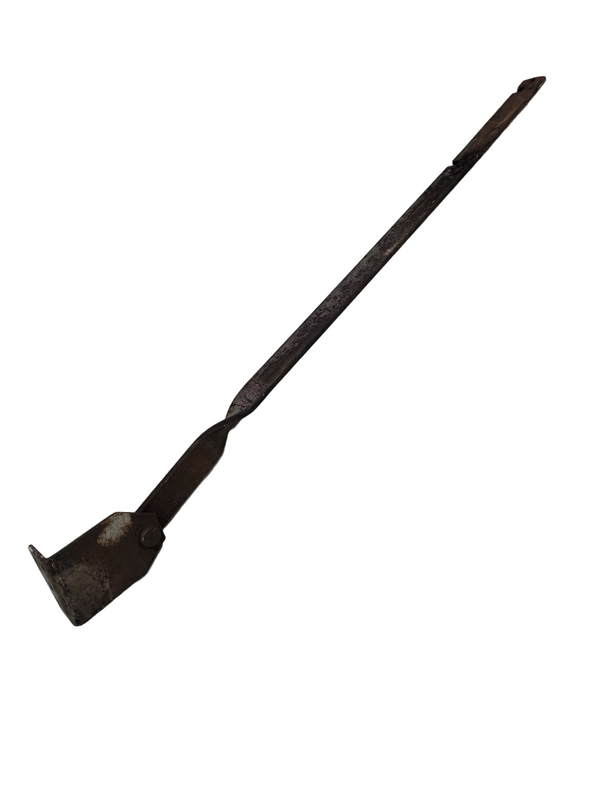Antique Hand-Forged Iron Shutter Bar with Twisted Shaft