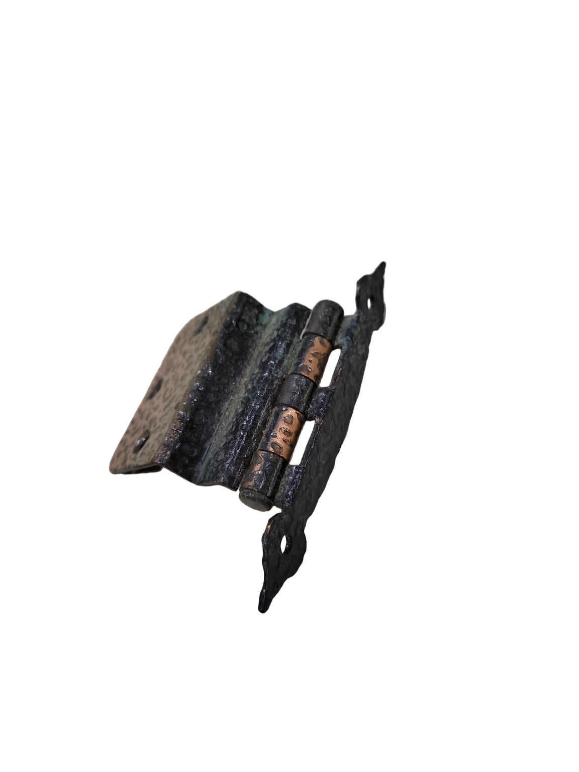 Vintage Hammered Copper Finish Offset Cabinet Hinge – 2" H x ½" D