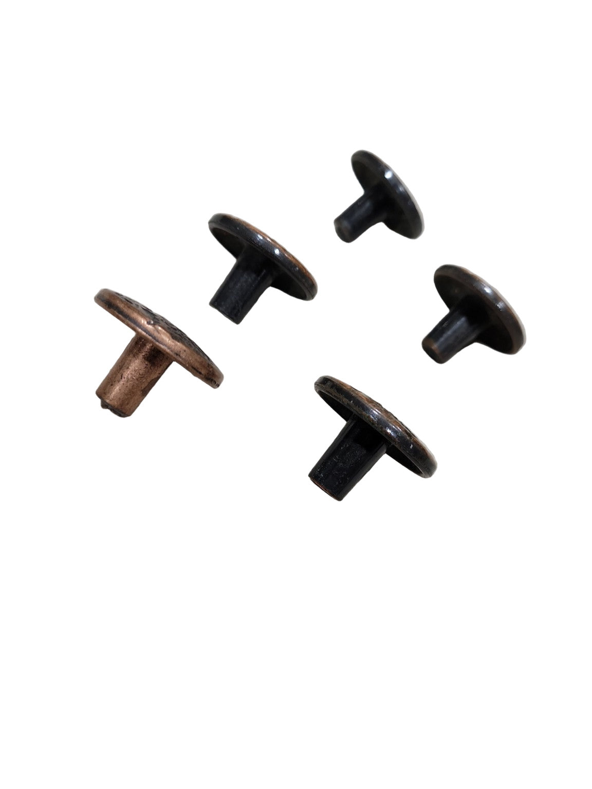 Set of 6 Textured Hammered Copper Cabinet Knobs – 1" W x ½" D