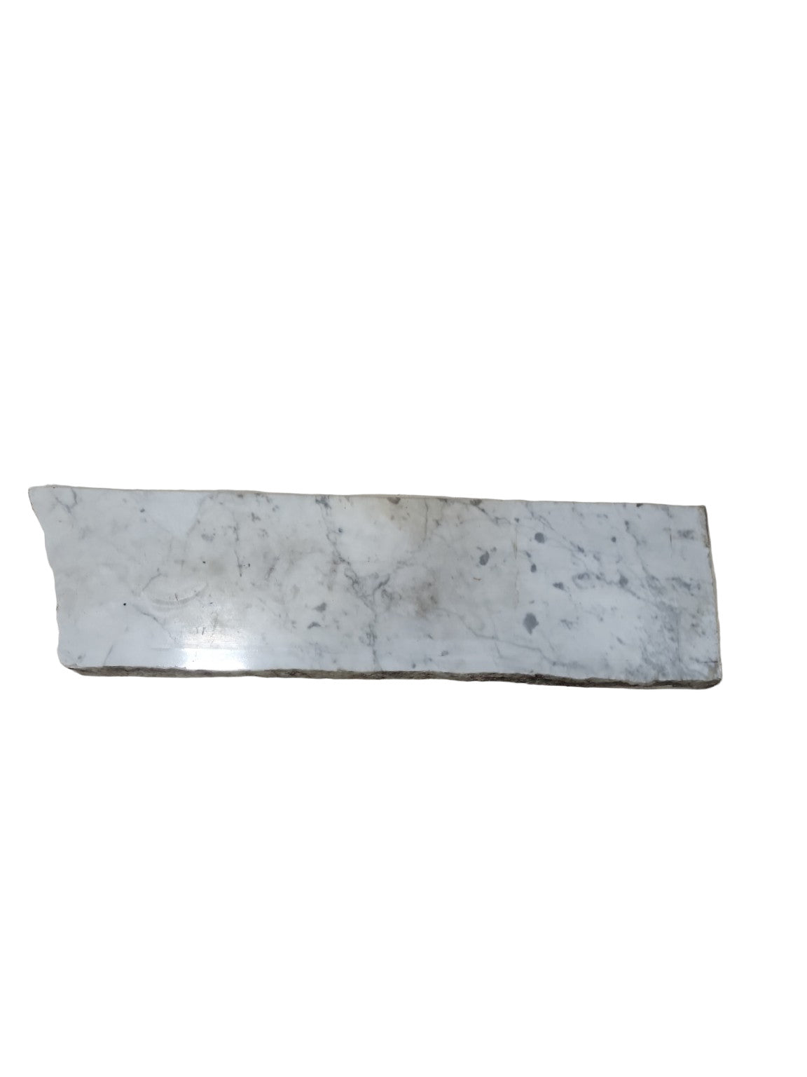 Polished Carrara Marble Remnant – 25 ½" x 6 ¾"