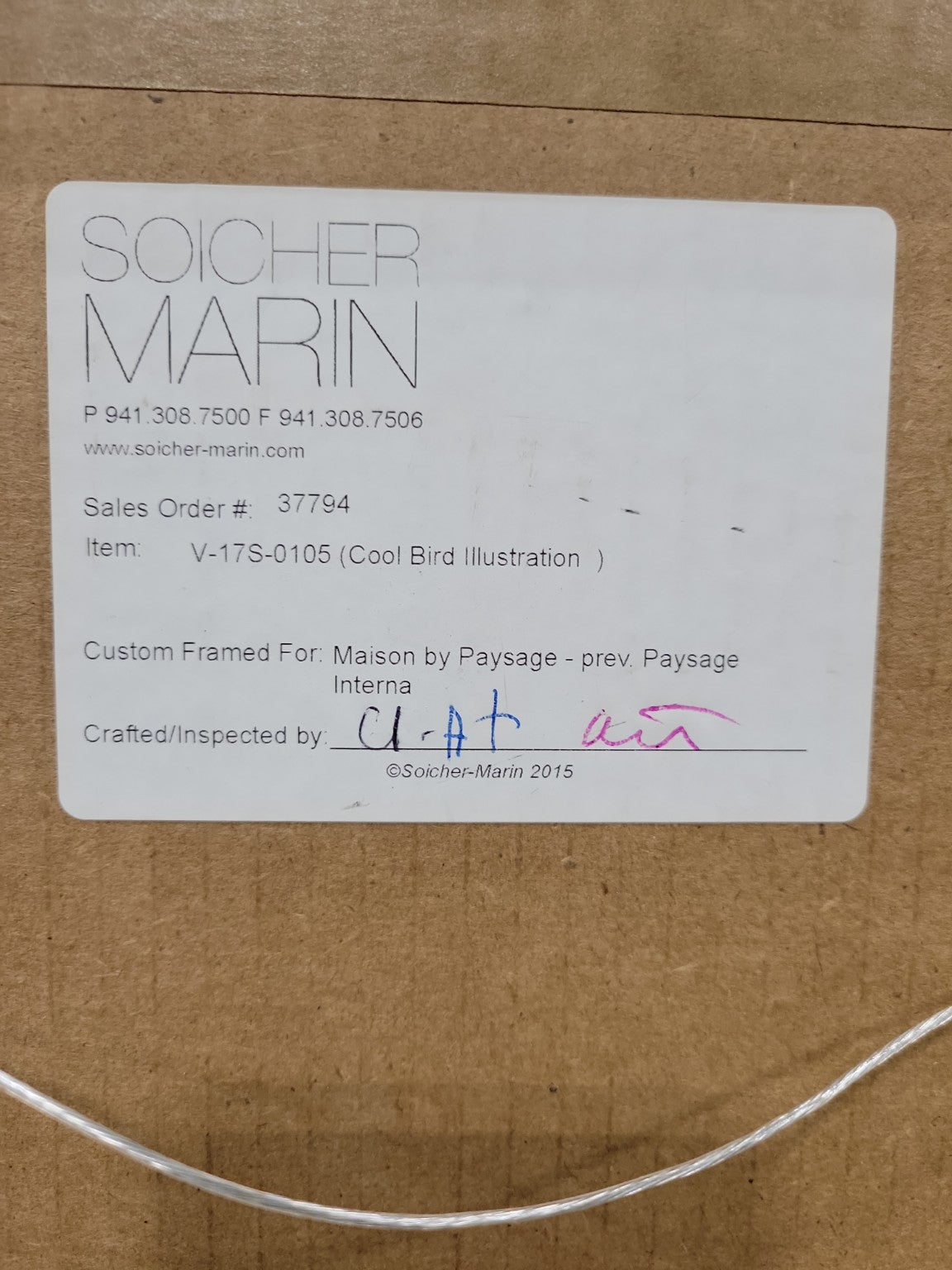 Soicher Marin Framed Bird Illustration – Faux Bamboo Frame