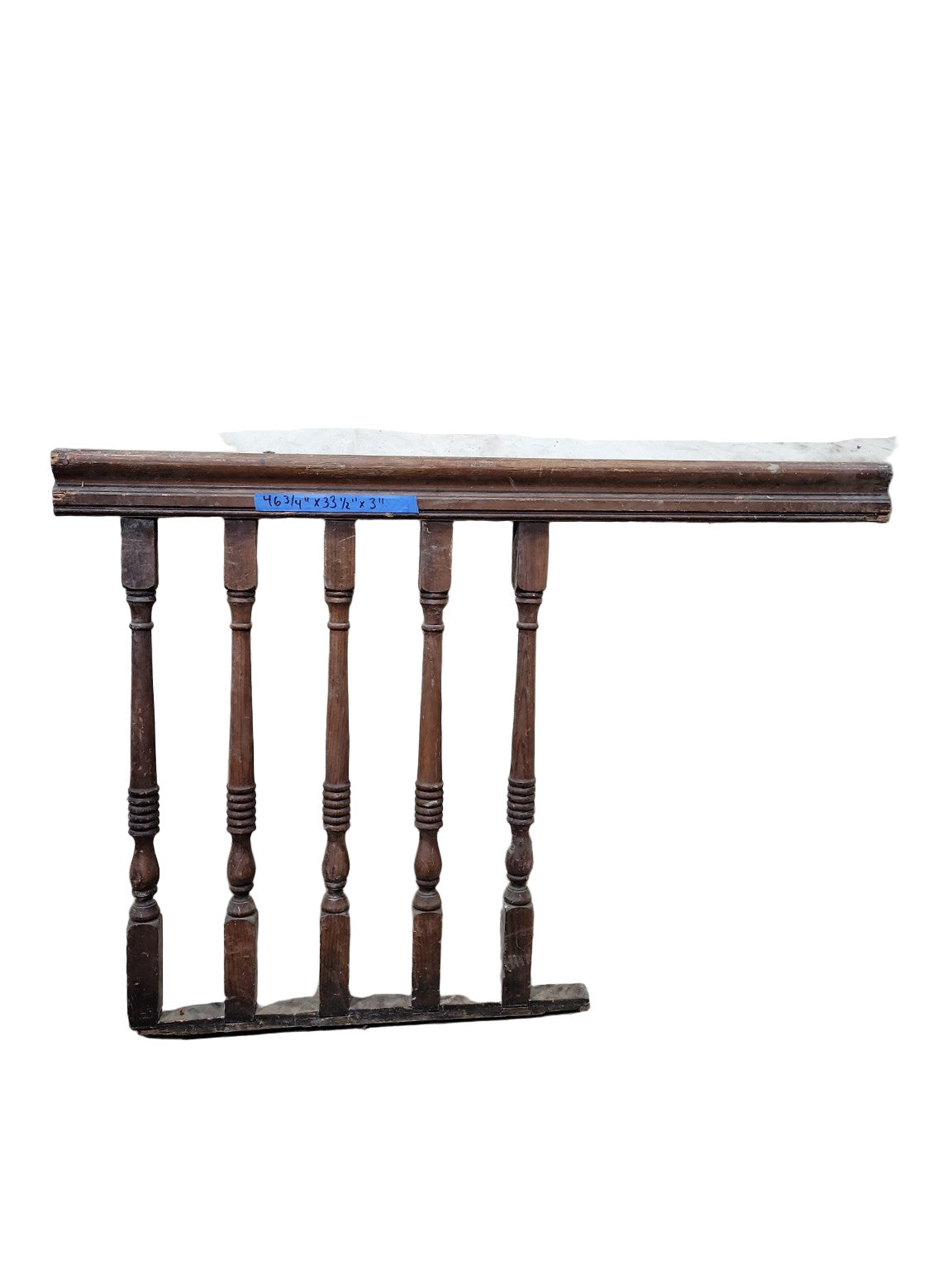 Antique Wooden Stair Spindle Railing – 5 Baluster Section – Rebuilders ...