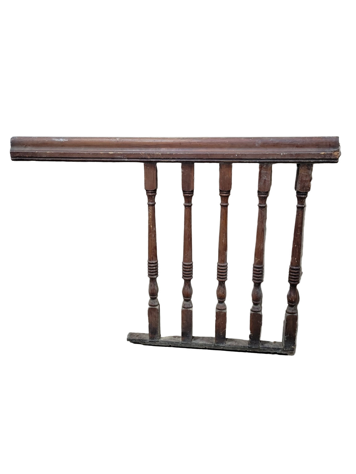 Antique Wooden Stair Spindle Railing – 5 Baluster Section