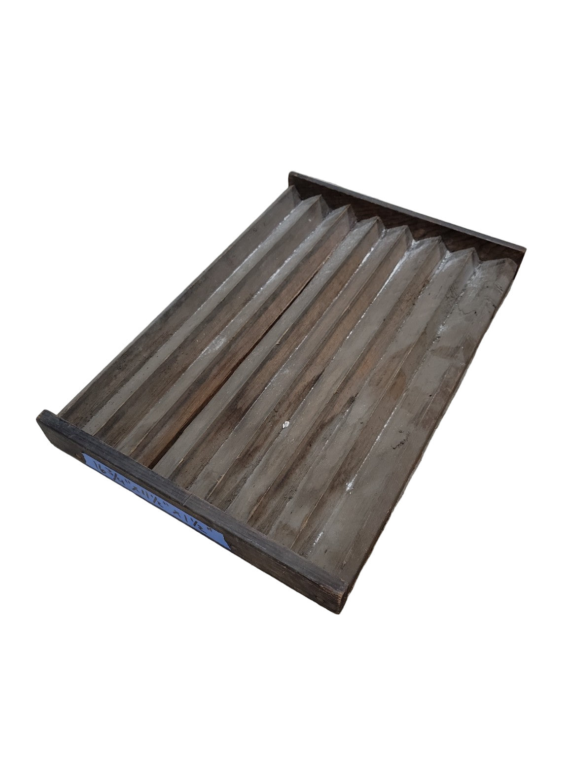 Antique Wood Display Tray – 8-Slot Organizer with Dark Patina