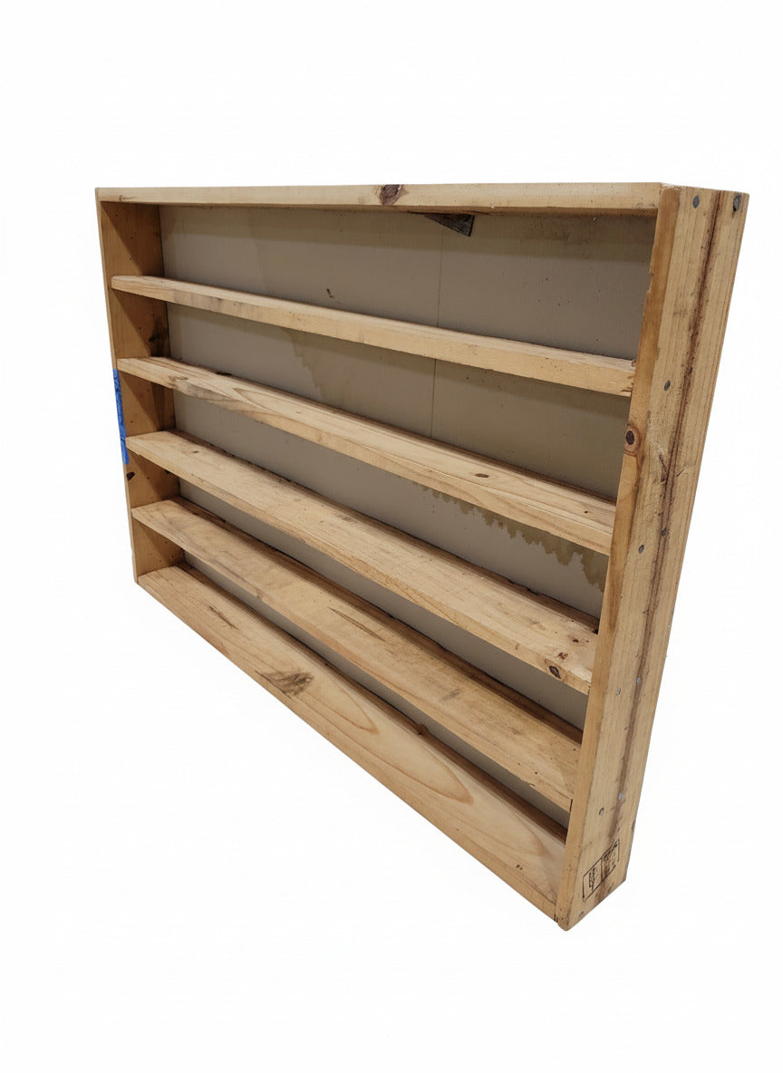 Large Handmade Wood Display Rack – 6-Shelf Wall Unit