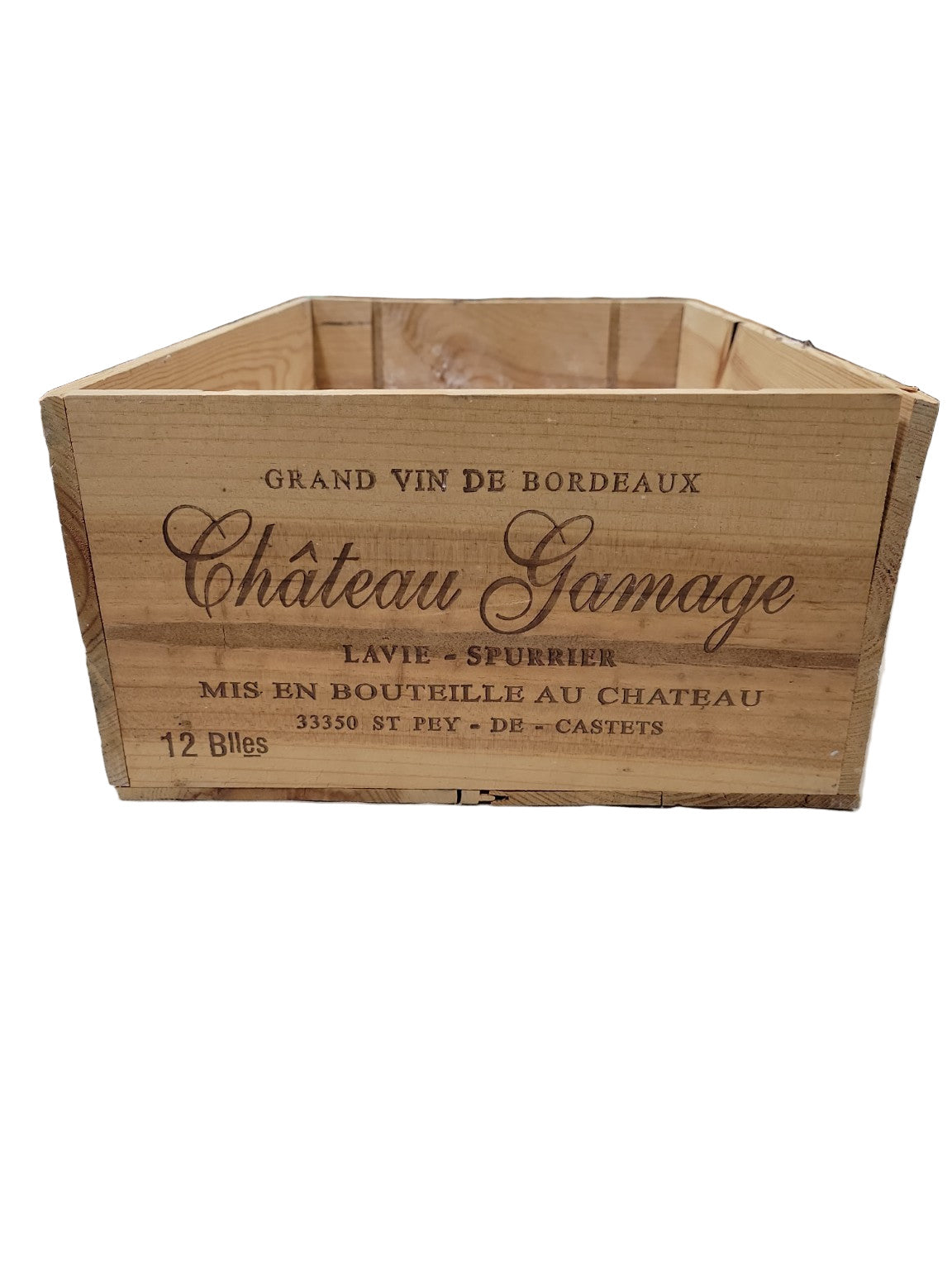 Château Gamage Wine Crate Storage Box – 12-Bottle Capacity