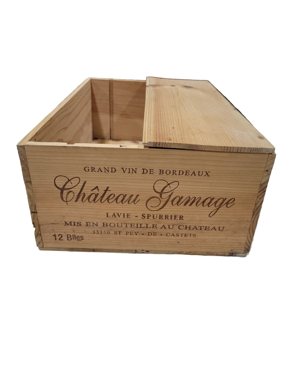 Château Gamage Wine Crate Storage Box – With Partial Lid