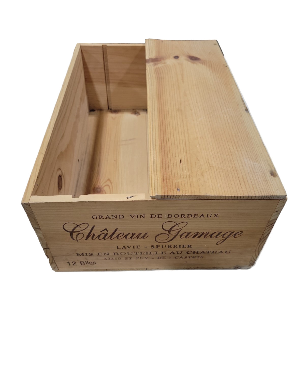 Château Gamage Wine Crate Storage Box – With Partial Lid